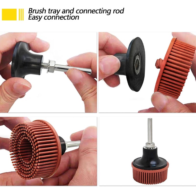 HIEMTE Tools 2 Inch Bristle Disc Bristle Disc Grade - 220# Grit Abrasive Coating Removal Disc for Metal with 6mm Shank Attachment 1set - Image 4